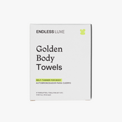 Box of Endless Luxe Golden Body Towels on a white background